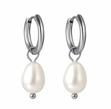 Load image into Gallery viewer, Amina Pearl Hoops
